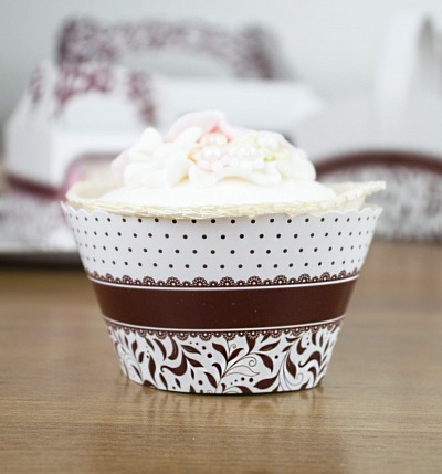 Svatební košíček na cupcake - CC1009
