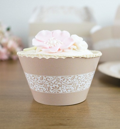 Svatební košíček na cupcake - CC2045