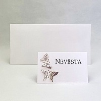 Svatební jmenovka s motýlky 