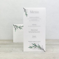 Svatební menu s pauzovacím papírem