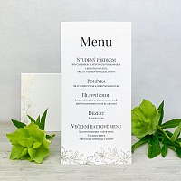 Svatební menu se zlatými květy