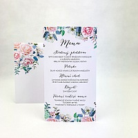 Svatební menu s květinovým motivem