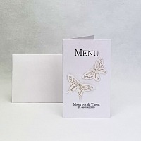 Svatební menu s motýlky