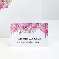 Svatební pozvánka s květy pivoněk