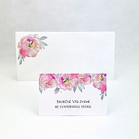Svatební pozvánka s pivoňkami
