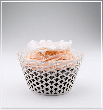 Svatební košíček na cupcake - CC1802