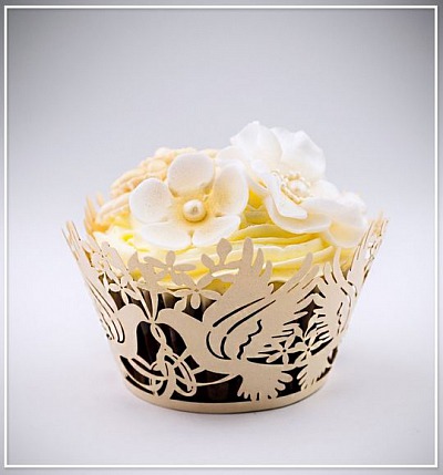 Svatební košíček na cupcake - CC1903