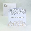 Svatební oznámení se zlatou ražbou květů