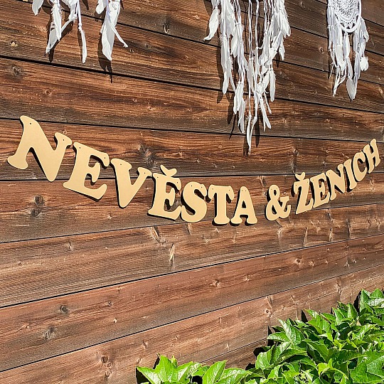 Svatební girlanda - NEVĚSTA A ŽENICH - GR6002-25