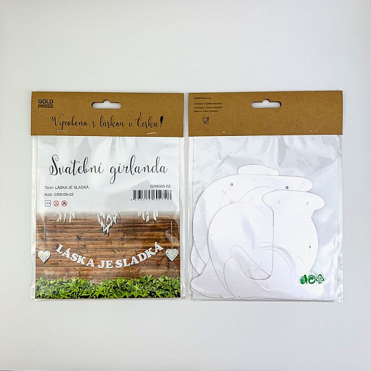 Svatební girlanda - LÁSKA JE SLADKÁ - GR6005-02