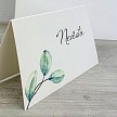 Svatební jmenovka s větvičkou blahovičníku