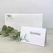 Svatební jmenovka s větvičkou blahovičníku