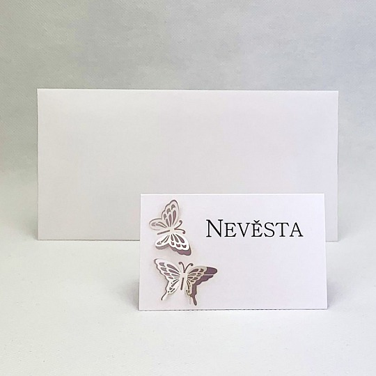 Svatební jmenovka s motýlky 