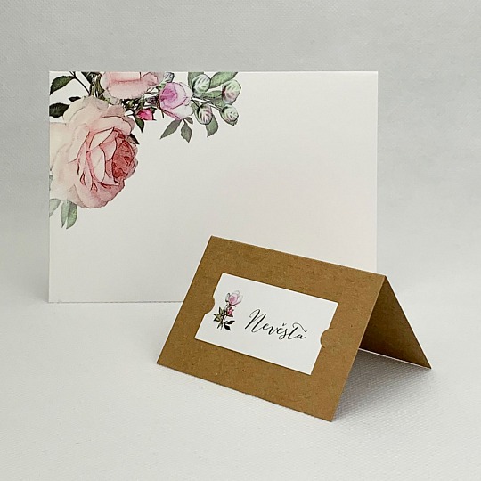 Svatební jmenovka z recyklovaného papíru