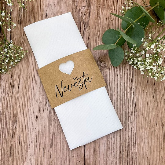 Svatební manžeta na ubrousek - JU2177