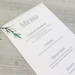 Svatební menu s pauzovacím papírem