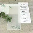 Svatební menu s pauzovacím papírem, s větvičkou blahovičníku