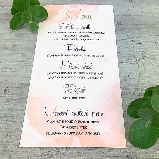 Svatební menu akvarel