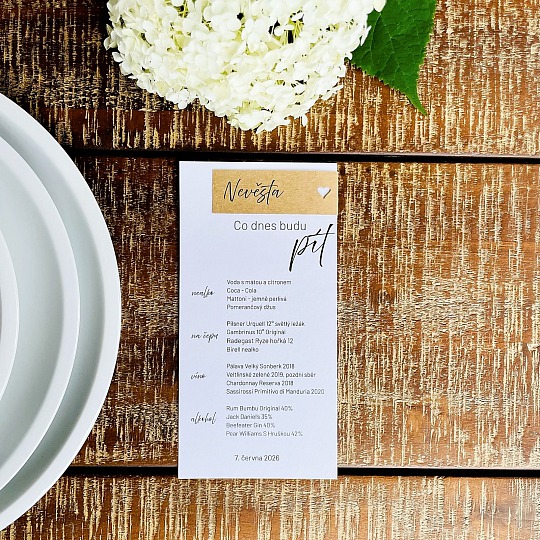 Svatební menu se jmenovkou - M2187