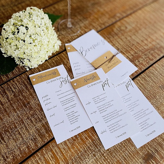 Svatební menu se jmenovkou - M2187