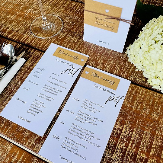 Svatební menu se jmenovkou - M2187