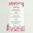 Svatební menu s květy pivoněk
