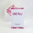 Svatební menu s akvarelovou kresbou květin