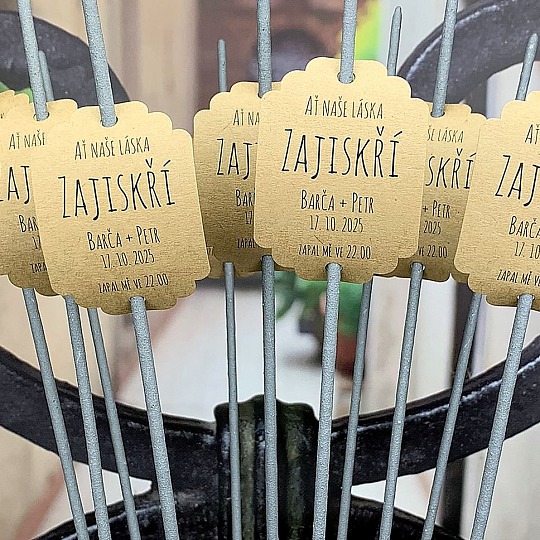Svatební kartička na prskavky na míru - PR02-6000-NM-10