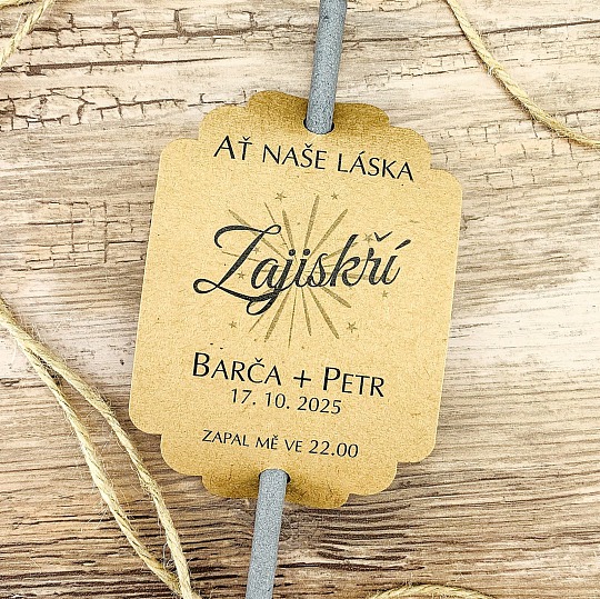 Svatební kartička na prskavky na míru - PR02-6001-NM-10