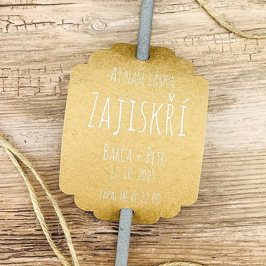 Svatební kartička na prskavky na míru - PR02-6002-NM-10