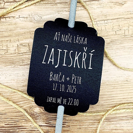 Svatební kartička na prskavky na míru - PR02-6002-NM-29