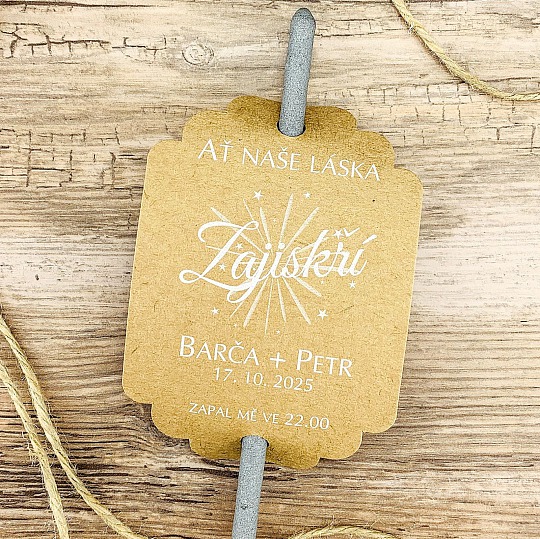 Svatební kartička na prskavky na míru - PR02-6003-NM-10