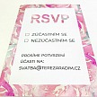 Svatební kartička s akvarelovou kresbou květin